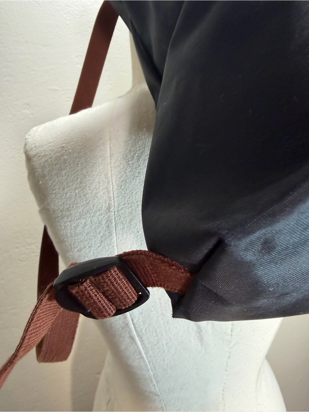 Longchamp Black Nylon Backpack with Brown Leather Trim - Picture 8 of 15